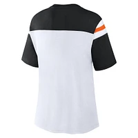 Haut court tendance Cincinnati Bengals blanc/noir Fanatics pour femmes