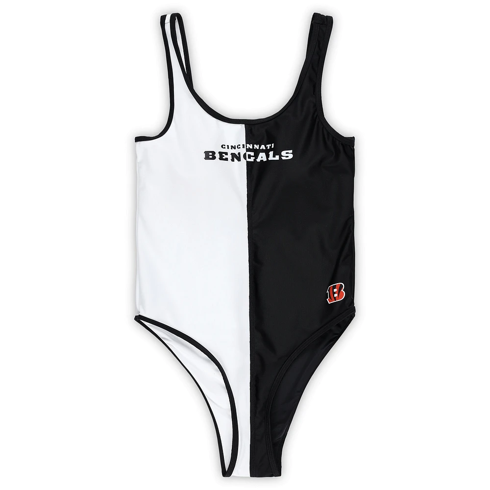 Women's G-III 4Her by Carl Banks Black/White Cincinnati Bengals Last Stand One-Piece Swimsuit