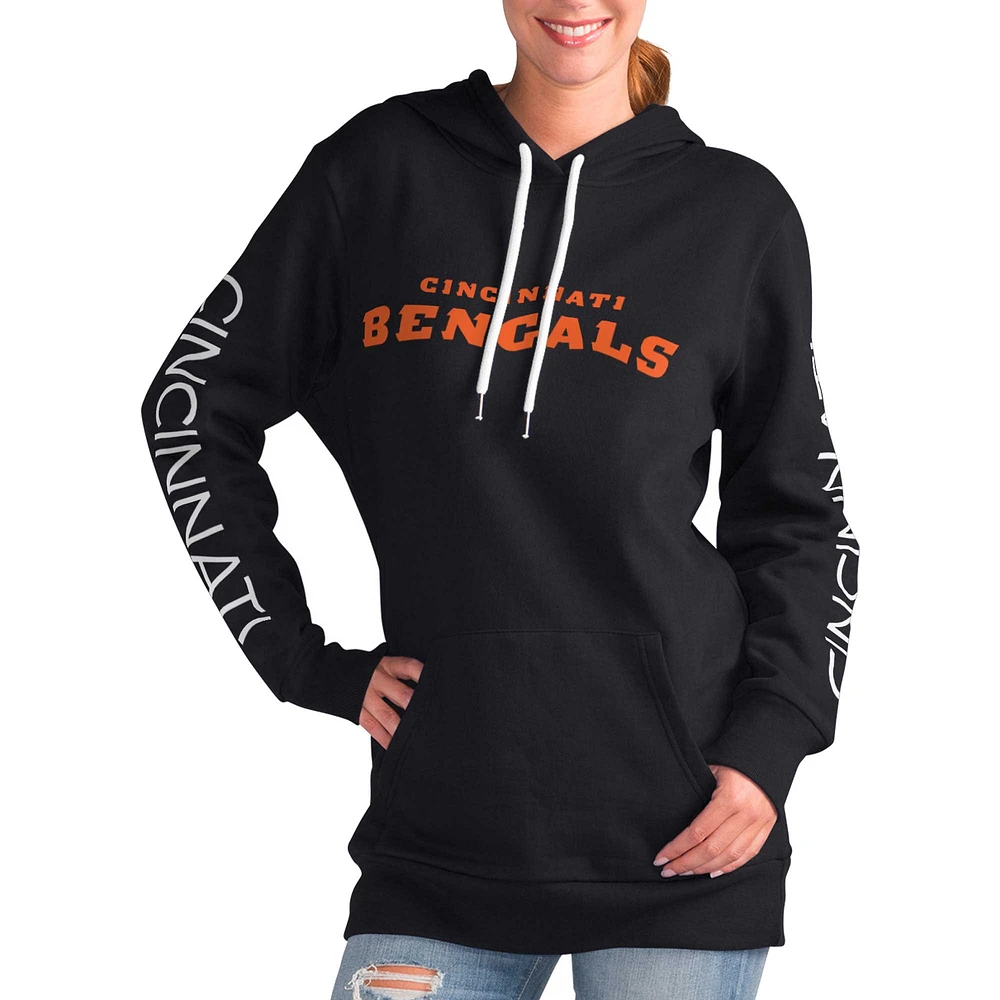 Women's G-III 4Her by Carl Banks Black Cincinnati Bengals Extra Inning Pullover Hoodie