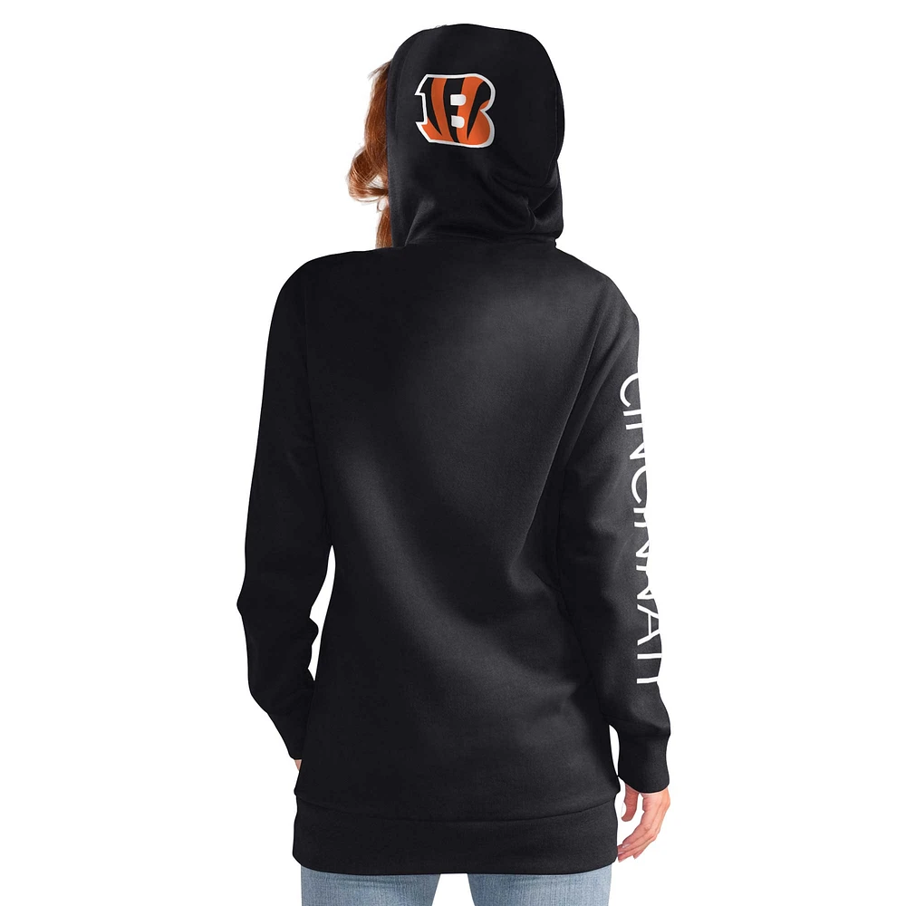 Women's G-III 4Her by Carl Banks Black Cincinnati Bengals Extra Inning Pullover Hoodie