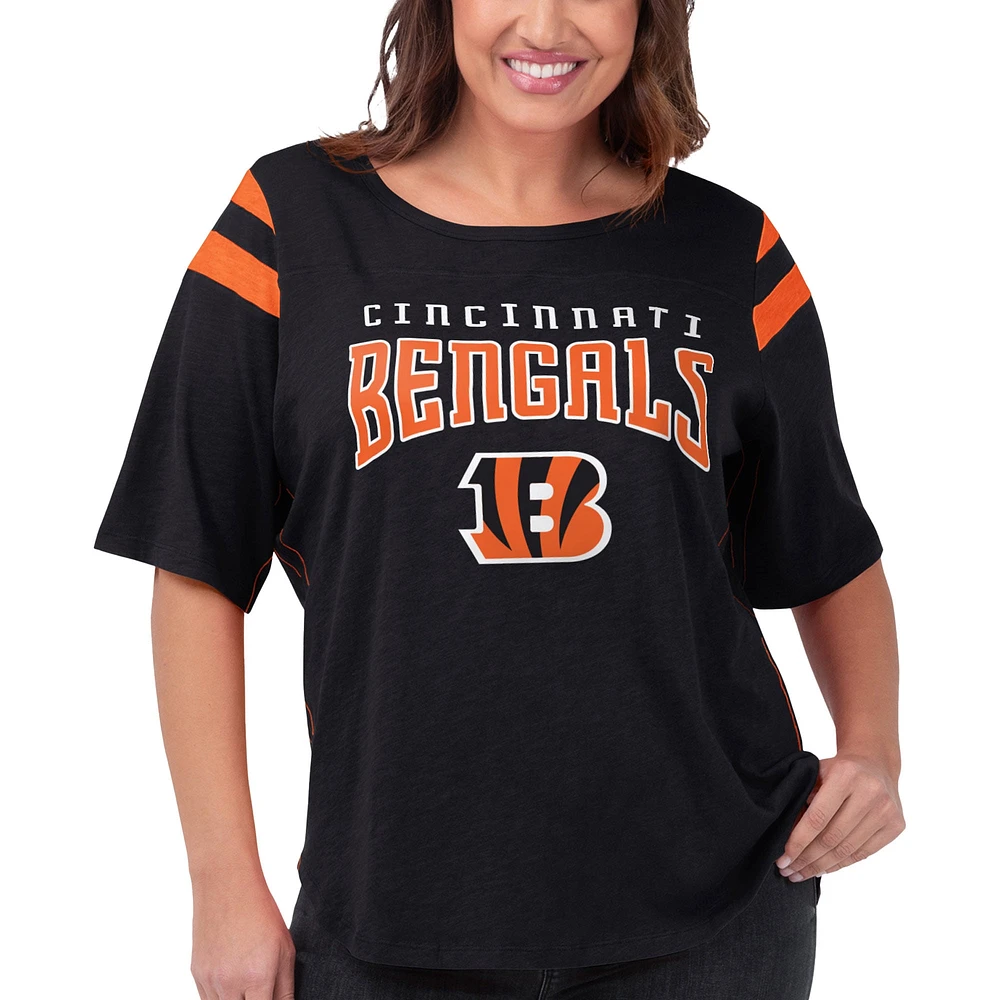 Women's G-III 4Her by Carl Banks Black Cincinnati Bengals Plus Linebacker T-Shirt