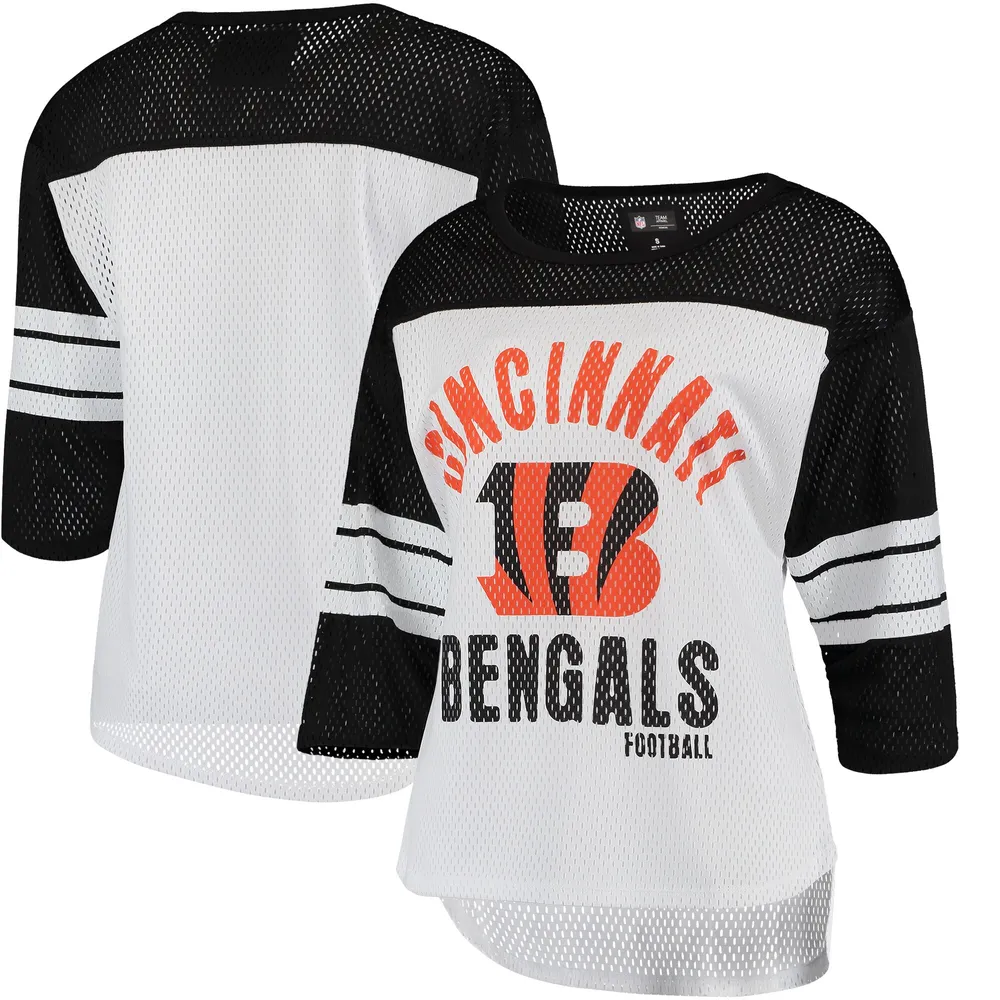 Lids Cincinnati Bengals G-III 4Her by Carl Banks Women's First Team  Three-Quarter Sleeve Mesh T-Shirt - White/Black