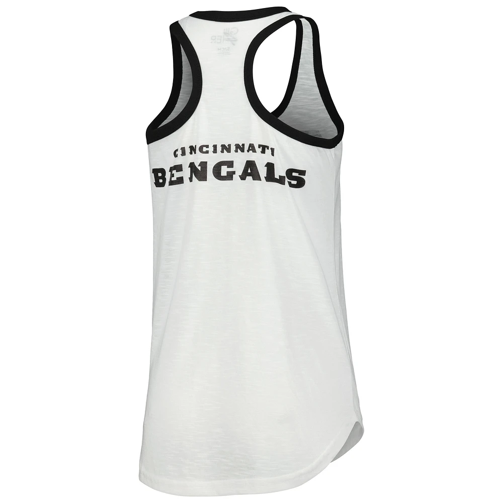Women's G-III 4Her by Carl Banks White Cincinnati Bengals Tater Racerback Tank Top