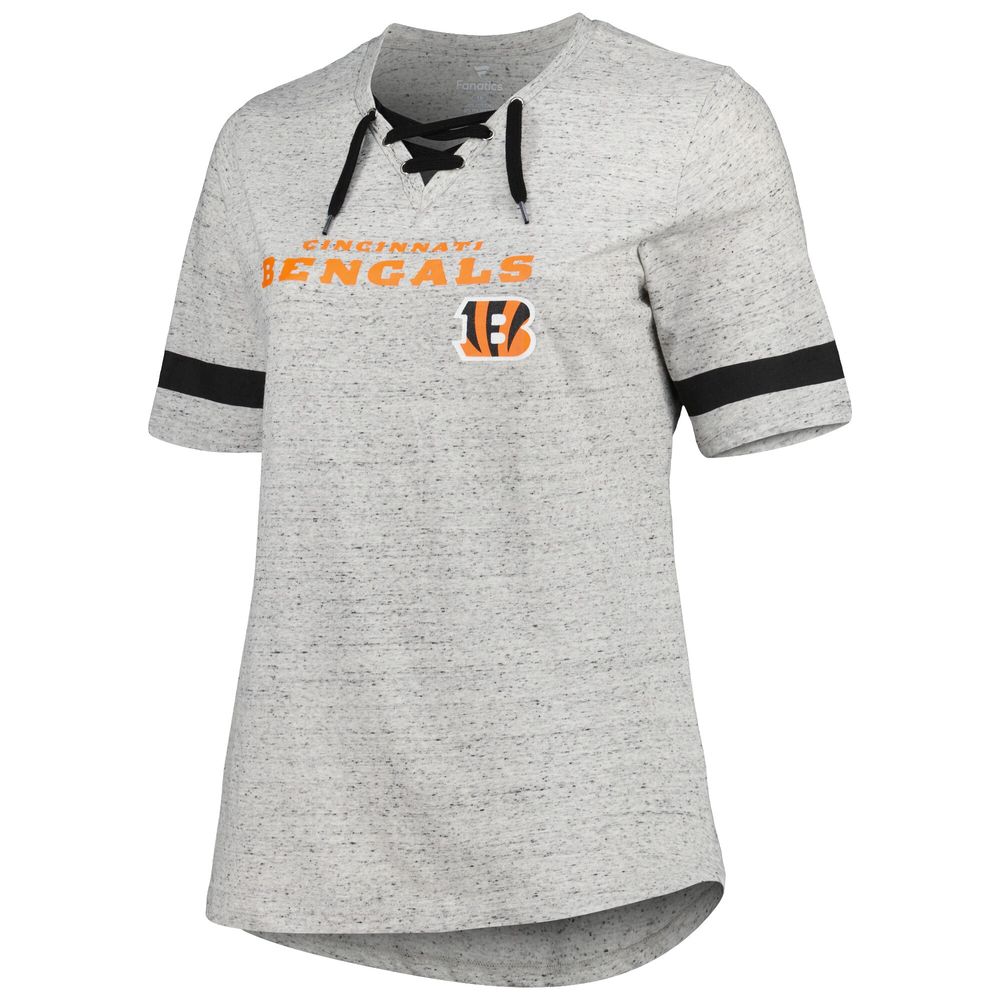 Lids Cincinnati Bengals Women's Plus Lace-Up V-Neck T-Shirt