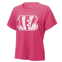 T-shirt Majestic Threads Joe Burrow pour femmes, rose, nom et numéro des Bengals de Cincinnati