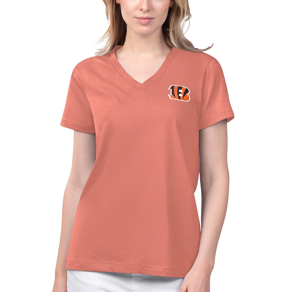 Women's Margaritaville Orange Cincinnati Bengals Game Time V-Neck T-Shirt