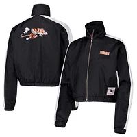 Veste courte entièrement zippée en nylon noir Cincinnati Bengals de Mitchell & Ness pour femme