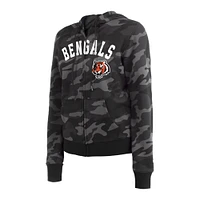 Women's New Era  Black Cincinnati Bengals Camo Full-Zip Hoodie