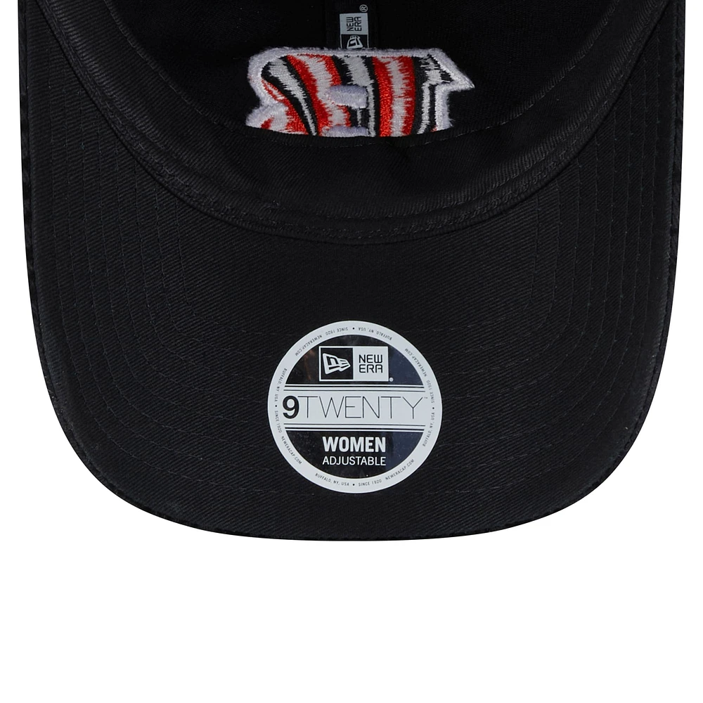 Casquette ajustable Flair 9TWENTY noire New Era pour femme des Bengals de Cincinnati