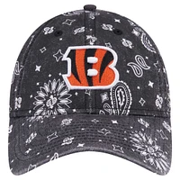 Casquette réglable noire à motif cachemire 9TWENTY des Bengals de Cincinnati New Era pour femme