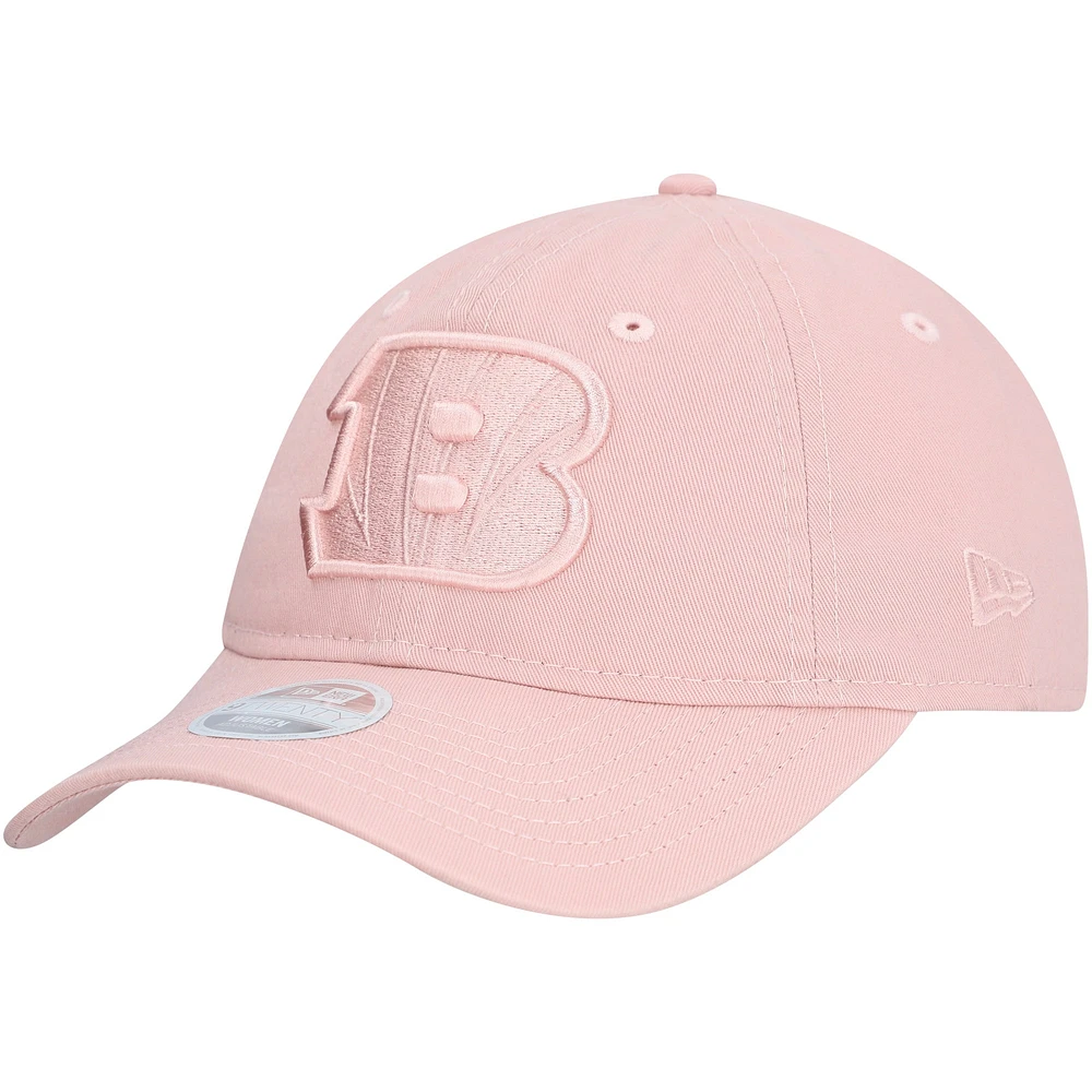 Casquette ajustable New Era Cincinnati Bengals Main 9TWENTY rose clair pour femme