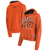 Women's New Era Orange Cincinnati Bengals Boxy Pullover Hoodie
