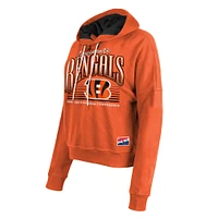 Women's New Era Orange Cincinnati Bengals Boxy Pullover Hoodie