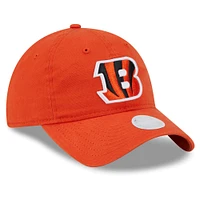 Casquette réglable orange Cincinnati Bengals Main Core Classic 2.0 9TWENTY New Era pour femme