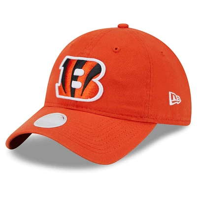 Casquette réglable orange Cincinnati Bengals Main Core Classic 2.0 9TWENTY New Era pour femme