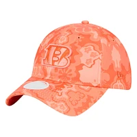 Casquette ajustable Trippy 9TWENTY orange Cincinnati Bengals de New Era pour femme