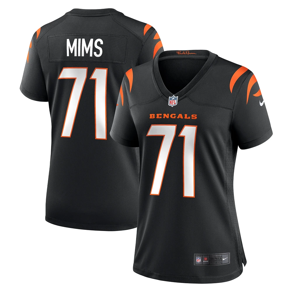 Maillot de match Nike Amarius Mims noir pour femme des Bengals Cincinnati