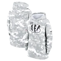 Sweat à capuche surdimensionné en polaire Nike Arctic Camo Cincinnati Bengals 2024 Salute To Service Club pour femme