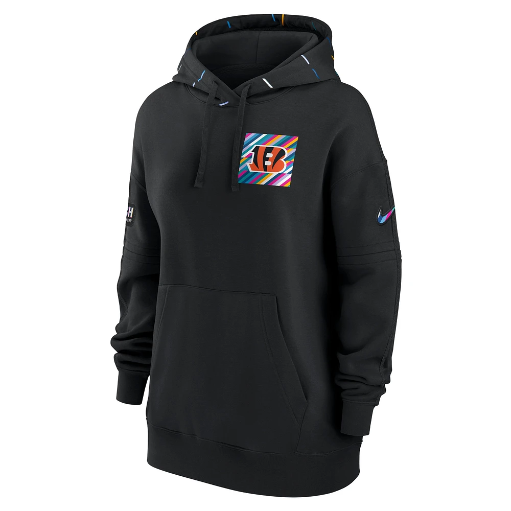 Sweat à capuche Nike noir Cincinnati Bengals 2023 NFL Crucial Catch Club pour femme