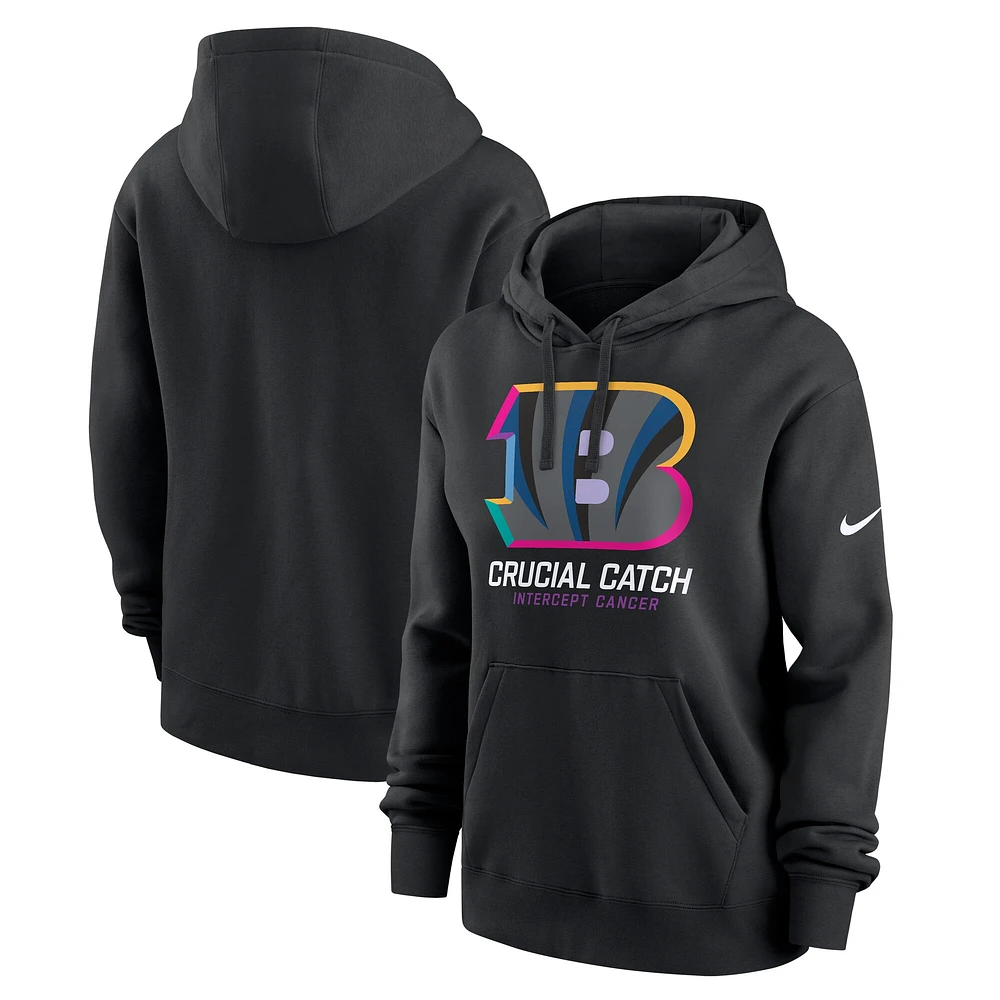 Women's Nike Black Cincinnati Bengals 2024 NFL Crucial Catch Club Pullover Hoodie