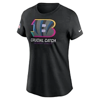 T-shirt Nike noir Cincinnati Bengals 2024 NFL Crucial Catch Tri-Blend pour femme