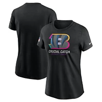 T-shirt Nike noir Cincinnati Bengals 2024 NFL Crucial Catch Tri-Blend pour femme