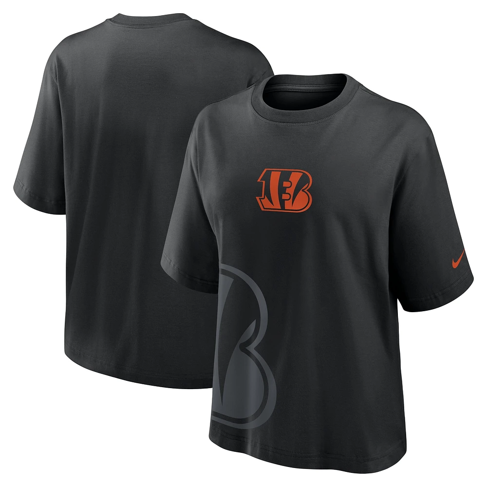 T-shirt boxy Nike noir Cincinnati Bengals pour femme