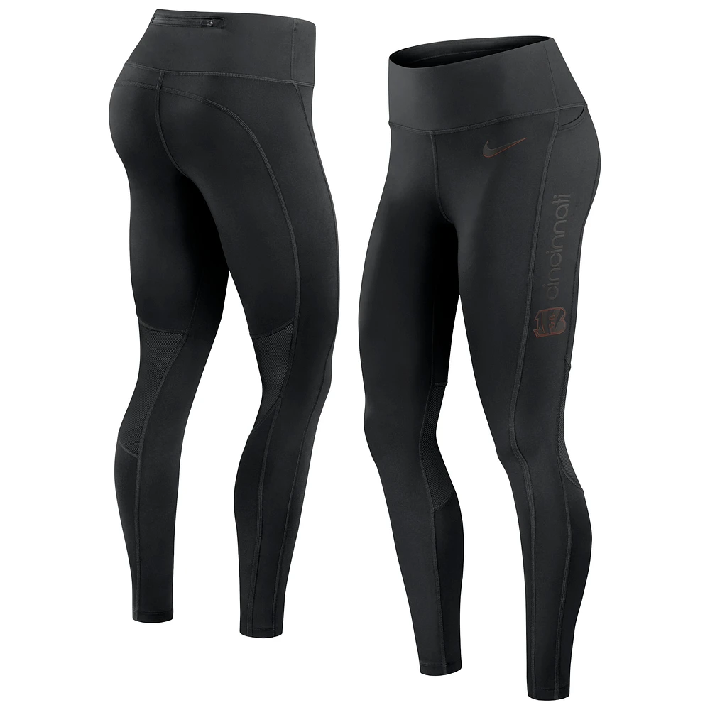 Women's Nike Black Cincinnati Bengals Edge Wordmark Performance Leggings