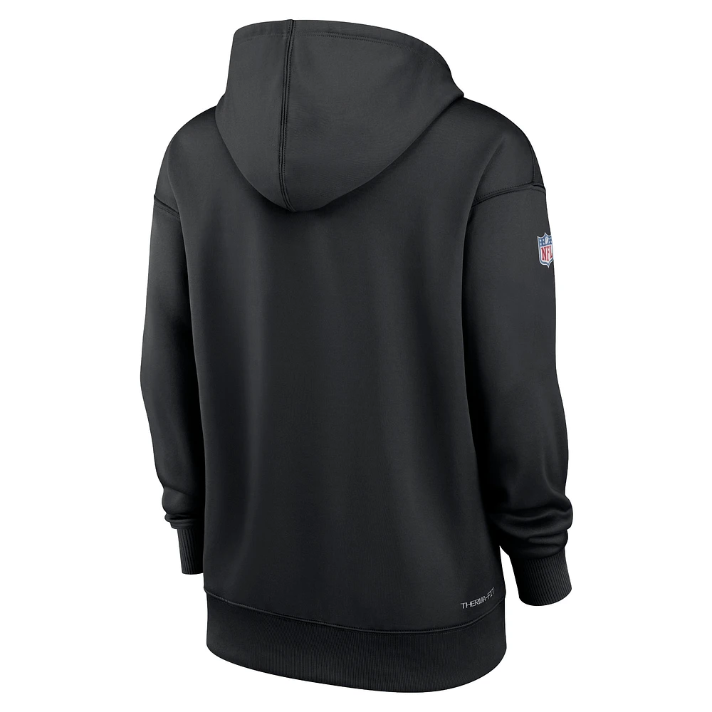 Women's Nike Black Cincinnati Bengals NFL Crucial Catch Therma Performance Pullover Hoodie