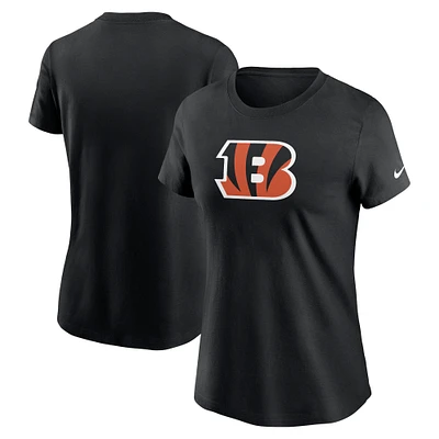 T-shirt avec logo principal Nike noir des Bengals de Cincinnati pour femme