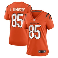 Maillot de match retraité Nike Chad Johnson orange pour femme des Bengals Cincinnati