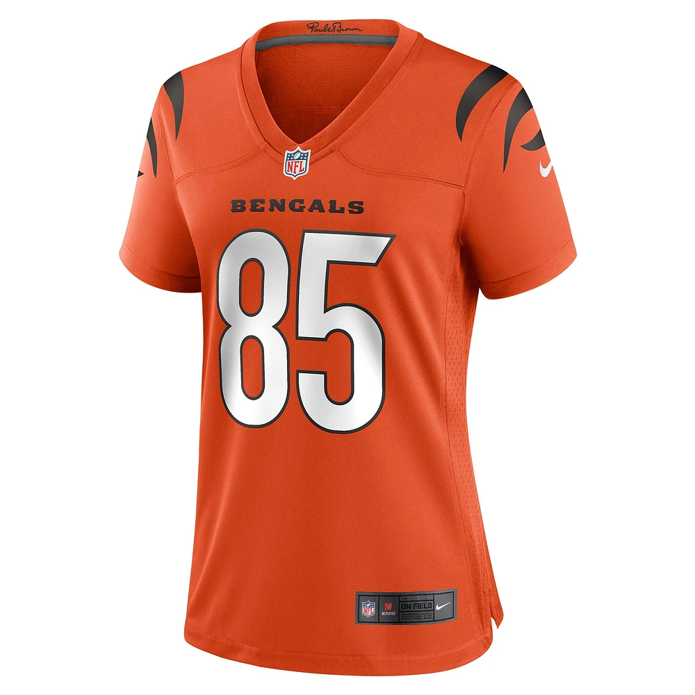 Maillot de match retraité Nike Chad Johnson orange pour femme des Bengals Cincinnati