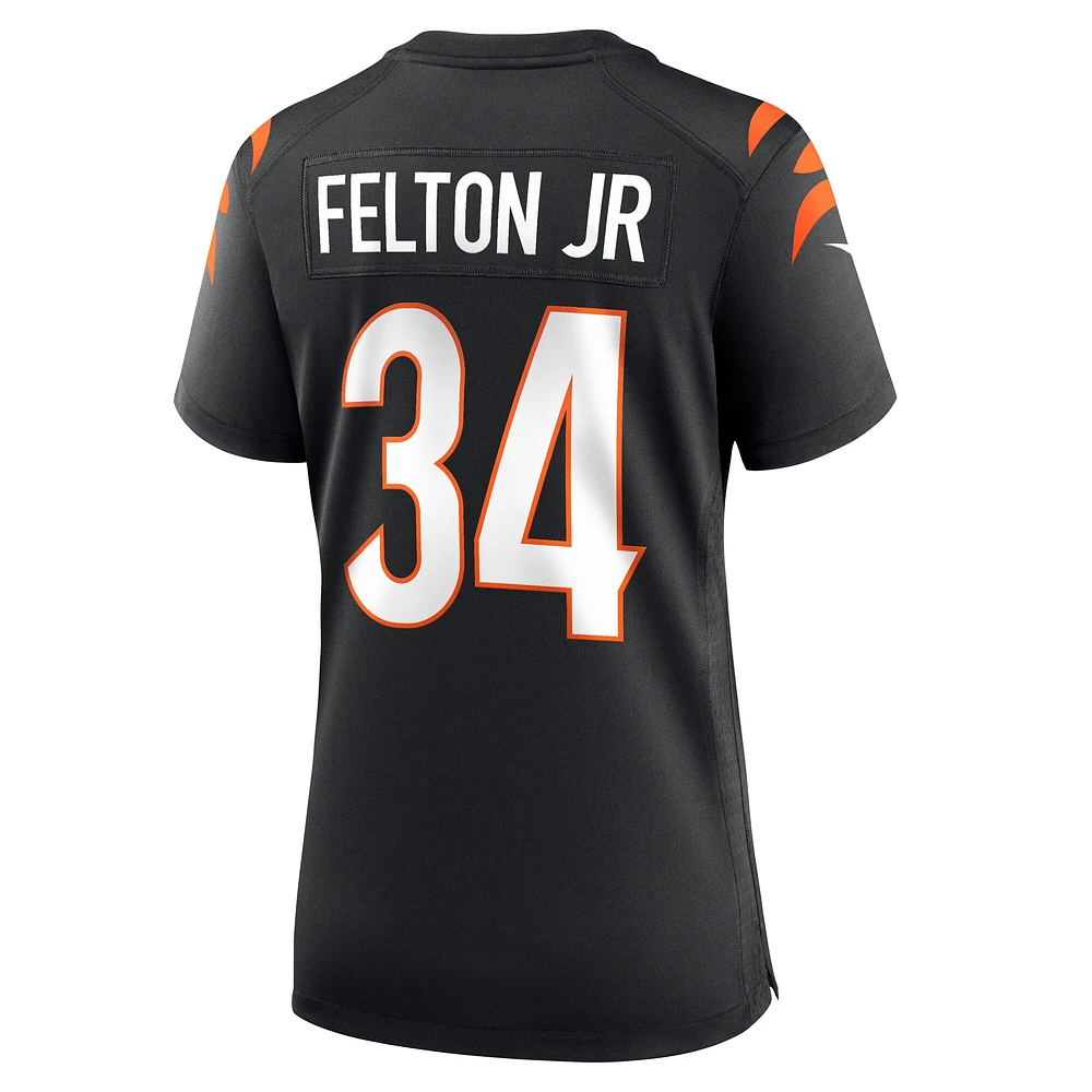 Maillot de match l'équipe Nike Demetric Felton Jr. noir pour femme des Bengals Cincinnati