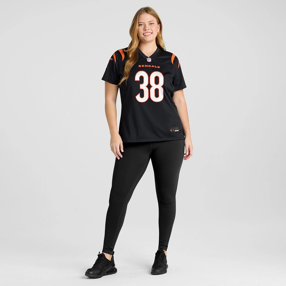 Maillot de match l'équipe Nike DJ Ivey des Bengals Cincinnati noir pour femme