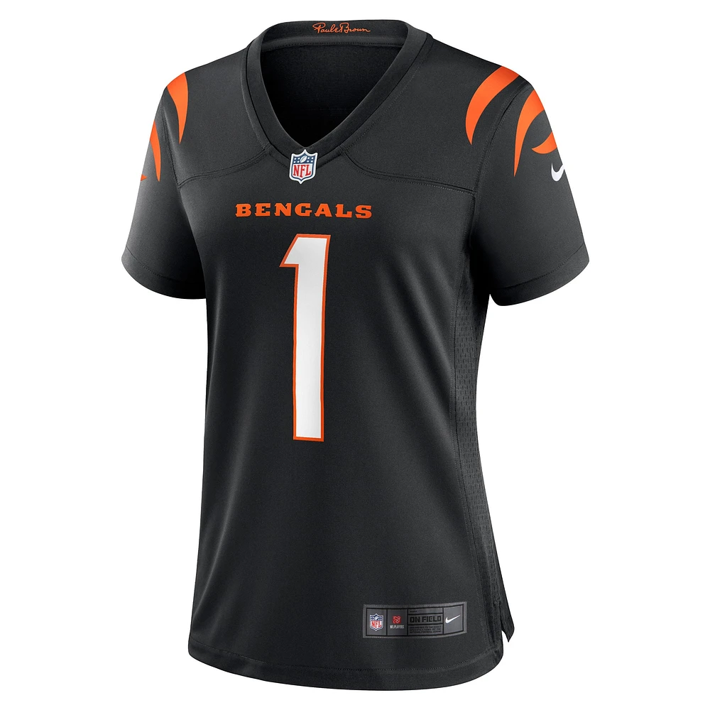 Maillot de match Nike Ja'Marr Chase pour femme, noir, Cincinnati Bengals