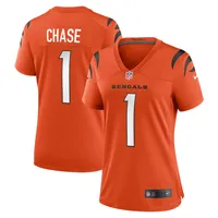 Maillot de match Nike Ja'Marr Chase orange pour femme des Bengals Cincinnati