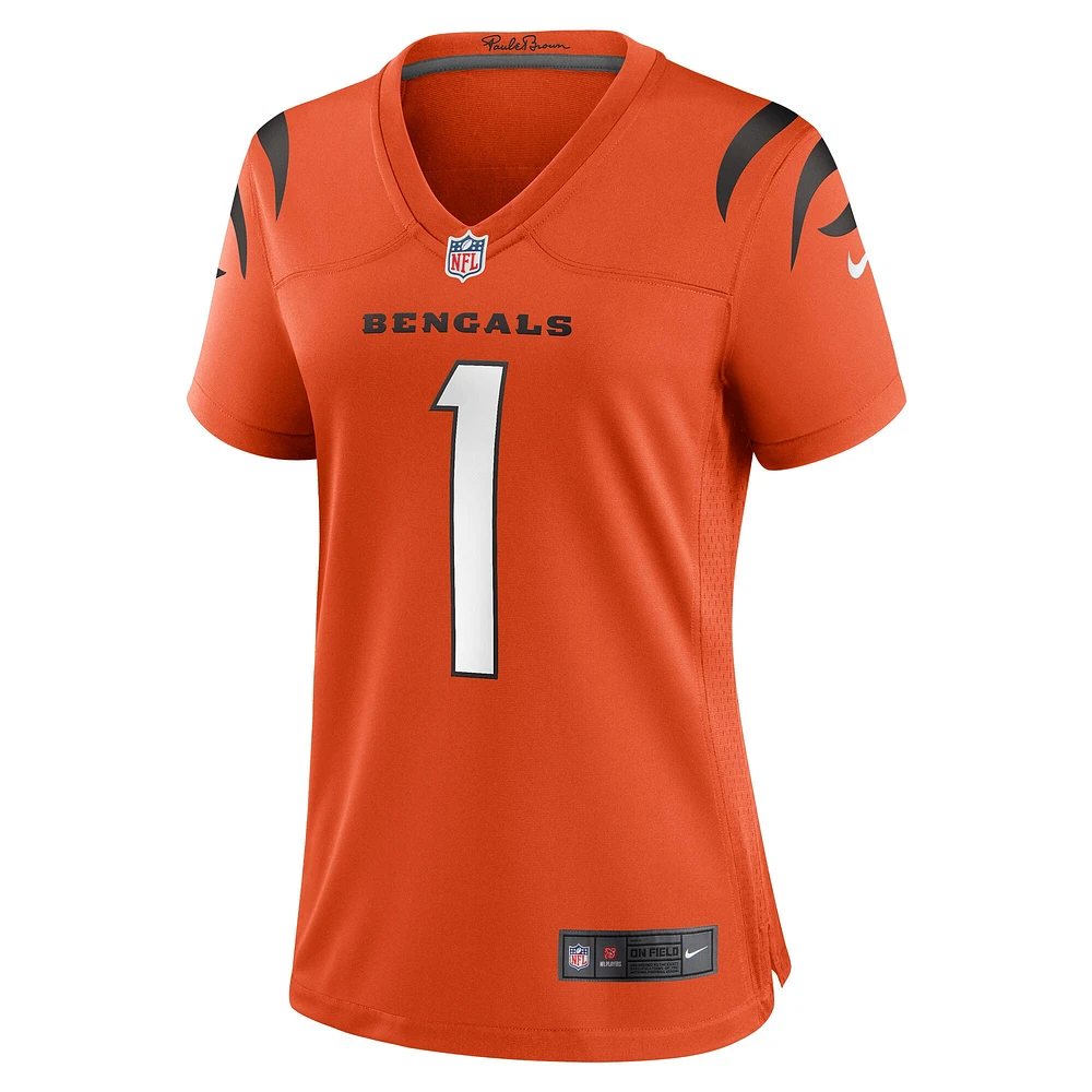 Maillot de match Nike Ja'Marr Chase orange pour femme des Bengals Cincinnati