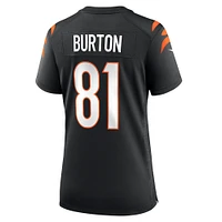 Maillot de match Nike Jermaine Burton noir pour femme des Bengals Cincinnati