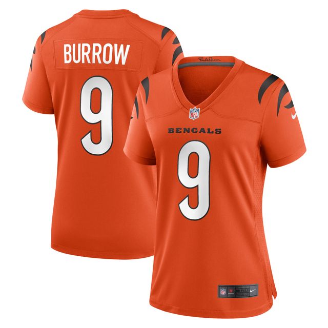 Maillot de match Nike Joe Burrow orange pour femme des Bengals Cincinnati