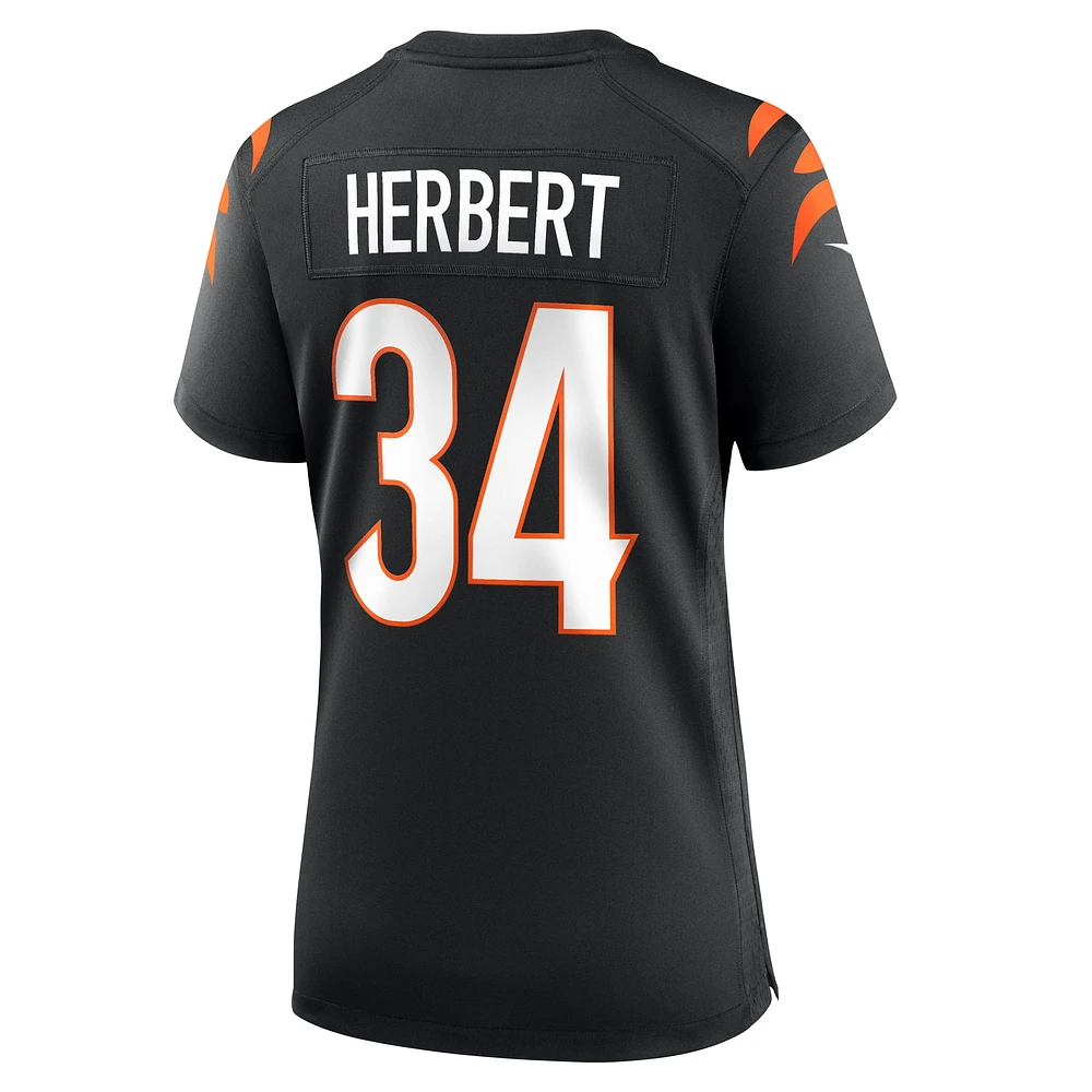 Maillot de match Nike Khalil Herbert noir pour femme des Bengals Cincinnati