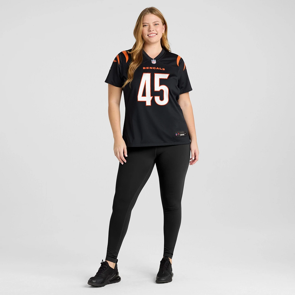 Maillot de match Nike Maema Njongmeta noir pour femme des Bengals Cincinnati