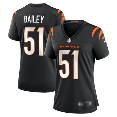 Maillot de match Nike Markus Bailey noir pour femme des Bengals Cincinnati