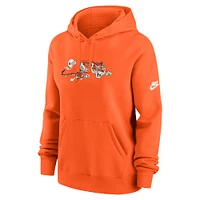 Sweat à capuche en polaire Nike Orange Cincinnati Bengals Club pour femme