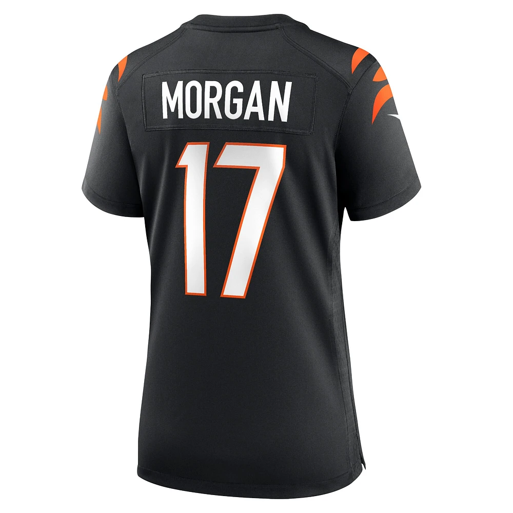 Maillot de match joueur Nike Stanley Morgan noir des Bengals Cincinnati pour femme