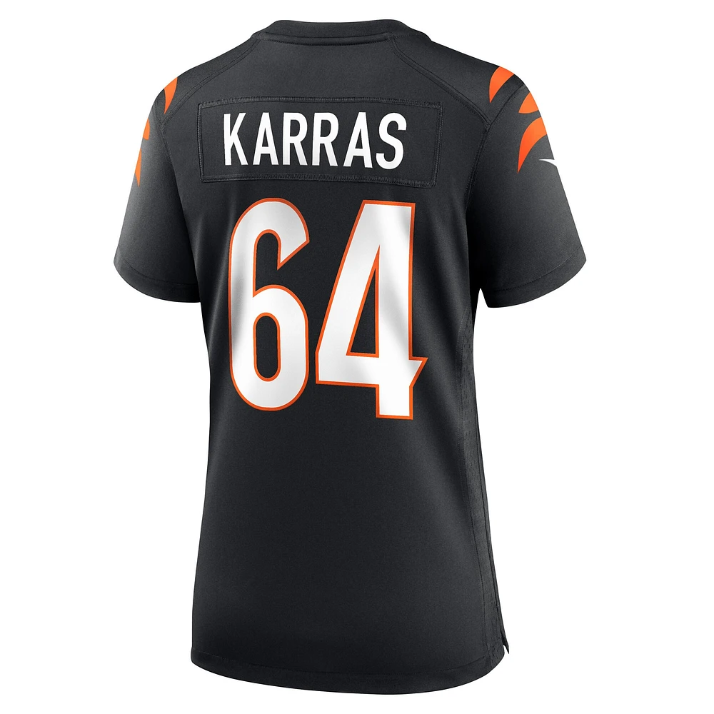 Maillot de joueur match Nike Ted Karras noir pour femme des Bengals Cincinnati