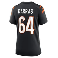 Maillot de joueur match Nike Ted Karras noir pour femme des Bengals Cincinnati