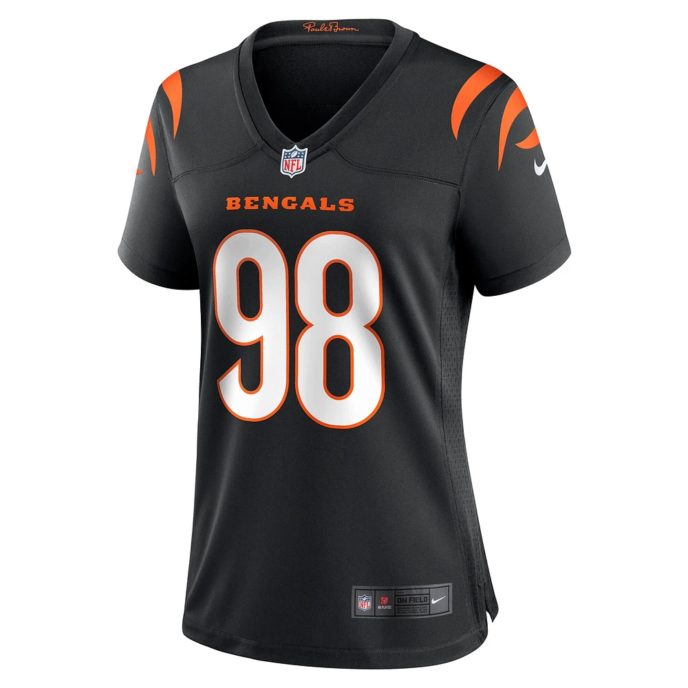 Maillot Nike Tedarrell Slaton Jr. pour femme, noir, des Bengals de Cincinnati