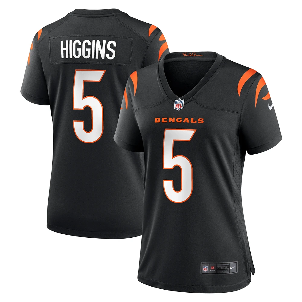 Maillot de joueur des Bengals Cincinnati Nike Tee Higgins pour femme Noir