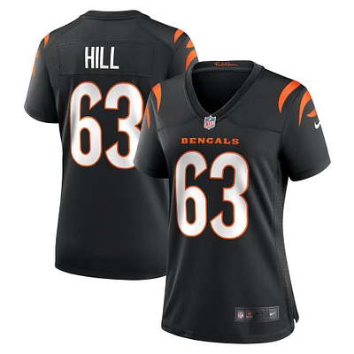 Maillot de match des Bengals Cincinnati Nike Trey Hill pour femme, noir