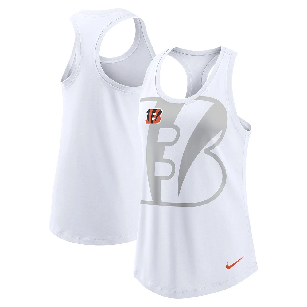 Women's Nike White Cincinnati Bengals Tri-Blend Racerback Scoop Neck Tank Top